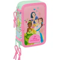 Disney Princess Federmäppchen mit Zubehör Princess Bloom Rosa Aquamarin 12,5 x 19,5 x 5,5 cm 37 Stücke