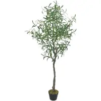 Decovego Kunstpflanze Olivenbaum, Kunstbaum im Topf mit Kunststoffstamm, Höhe 160 cm