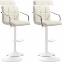 CLP 2er Set Barhocker Lucy V2 höhenverstellbar und drehbar creme Gestell Farbe weiß