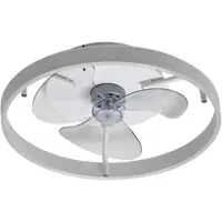 LINDBY LED-Deckenventilator Momitu, weiß, Aluminium, Ø 50 cm Momitu , dimmbar, weiß / opal, für Wohn- / Esszimmer, Aluminium, Modern