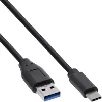 InLine USB 3.1 Kabel, Typ C Stecker an A Stecker, schwarz, 1m