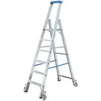 Krause Stufen Stehleiter Alu 3 Stufen Leiter fahrbar
