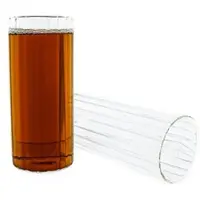 Mulex Glas Stripe Riffel Glas, Glas, Hitzebeständig 400ml 2-Teilig