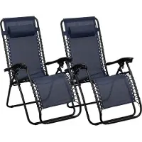 Abbey camp Campingstühle Chaise Longue IV Navy Blue 2 Stücke