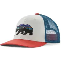 Patagonia Kappe Trucker Hat Kinder Fitz Roy Bear: Birch White
