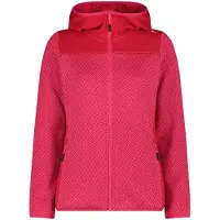 CMP - Women's Jacquard Knit Jacket Fix Hood - Fleecejacke Gr 46 rot/rosa
