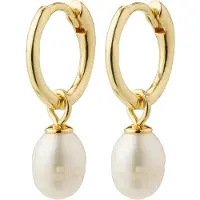 Pilgrim - BERTHE Pearl Hoop Earrings - Gold-Plated - 20 mm