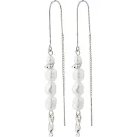 Pilgrim - BERTHE Pearl Chain Earrings - Silver-Plated - 70 mm