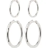 Pilgrim - EVE Hoop Earrings 2-in-1 Set - Silver Plated - 20 mm / 30 mm