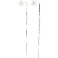 Pilgrim - ELBA Long Chain Pearl Earrings - Silver Plated - 5 mm