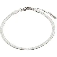 Pilgrim - JOANNA Flat Snake Chain Bracelet - Silver-Plated - 16.5 + 3 cm