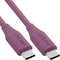 InLine USB 2.0 Kabel, USB-C Schnellladekabel 100W, Wild Berry / Violett 1m, 1 m, USB C, USB C, USB 2.0, 0,48 Gbit/s, Violett