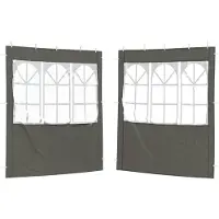 vidaXL Partyzelt-Seitenteil 2 Stk. 200 x 195 cm Anthrazit PE und Stahl