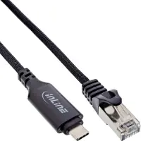 InLine USB 3.2 Netzwerkadapter Kabel, Gigabit, USB-C zu RJ45 Stecker, 5m, 5 m, USB Typ-C, RJ-45, 2.0/3.2 Gen 1 (3.1 Gen 1), Schwarz