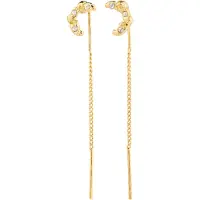 Pilgrim - KORA Moon Chain Earrings - Gold-Plated - 43 mm
