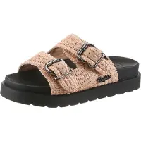 Buffalo Sandale "RAYA ARI", Damen, Gr. 41, Textil, beige (creme), Strukturmuster, Schuhe Sandale, Sommerschuh, Mules, Strandschuh, Schlupfschuh in Ethno-Optik