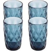 San Ignacio Glasbecher mit Prägung, Modell „Aqua“, 350 ml, 4 Stück