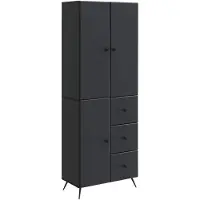 vidaXL Schrankset 2 pcs Schwarz Holzwerkstoff