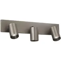 FABAS LUCE Flores 3-flammiger GU10 10W Strahler aus Aluminium-Druckguss, Gunmetal, IP20, Schutzklasse 1, Abmessungen 12,5 x 48 x 9 cm - Flores Kollektion