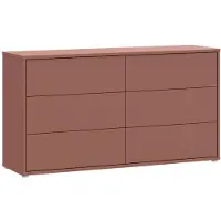 Forte ALICE SPRINGS Sideboard 150 155, modernes, großes Sideboard mit 3 Schubladen, Wohnzimmer, Holzwerkstoff, Terrakotta, 154,1 cm breit x 83,1 cm hoch x 41,5 cm tief