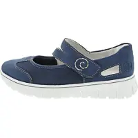 Rieker Damen Slipper Weite H Klettverschluss leicht lose Einlage EVA-Sohle N1350, Größe:41 EU, Farbe:Blau