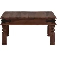 MiaMöbel Couchtisch Colombo 60x60 cm Landhausstil Massivholz Teak Natur