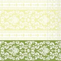 Mank Serviette aus Tissue - Pascal in Lindgrün, 33 x 33 cm, 100 Stück - Ornamente