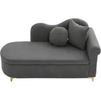 MODFU Chaiselongue Freizeitsofa Einzelsitz mit Lendenkissen und Nackenkissen Rückenlehne in Wellenform mit Stauraum Für kleine Wohnungen geeignet Antikgrau