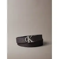 Calvin Klein Ledergürtel "CK BUCKLE TUMBLED 35MM ADJ/REV", Herren, Gr. 125, schwarz, ck schwarz braun, brushed nic, Web, Rindsleder, unifarben, Gürtel Ledergürtel, Umkehrbar