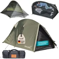 Skandika Trekkingzelt Hemus Sleeper | 2 Personen Tunnelzelt, verdunkelt Schlafkabine, Ultraleicht, wasserdicht, 3000 mm Wassersäule, Zelte 3-4 Saison