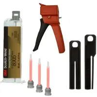 3M Starter Set: 1x Scotch-Weld 2-Komponenten-Konstruktionsklebstoff EPX System DP8005, Beige, 45ml 1x S•K•S Handgerät für EPX 38 bis 50ml Kartuschen inkl. Vorschubkolben 2:1 & 10:1, 3x Mischdüse