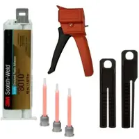 3M Starter Set: 1x Scotch-Weld 2-Komponenten-Konstruktionsklebstoff EPX System DP8010, Blau-Grün, 45 ml 1x S•K•S Handgerät für EPX 38 bis 50ml Kartuschen inkl. Vorschubkolben 2:1 & 10:1, 3x Mischdüse