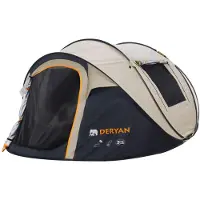 Deryan Pop-Up Zelt 4 Personen - 5000 mm Wassersäule - UV50+ - Sand