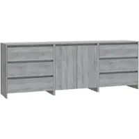 Helloshop26 - Buffet Sideboard Kommode Kleiderschrank Aufbewahrungsmöbel Organizer für Küche Wohnzimmer Lounge 3-teilig Sonoma 02_0037184