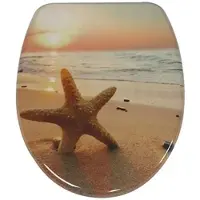 SINOBATH Duroplast WC-Sitz mit Absenk-Automatik Sonnenuntergang-Strand