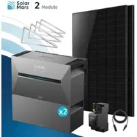 SolarMars Anker SOLIX Solarbank 3 E2700 Pro Balkonkraftwerk Speicher mit 500Wp Solarmodul und MC4 Solarkabel Set - 1000Wp ‚Äì 2 Module / 2x BP2700 / Flachdach/Garten/Wand