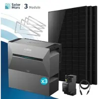 SolarMars Anker SOLIX Solarbank 3 E2700 Pro Balkonkraftwerk Speicher mit 500Wp Solarmodul und MC4 Solarkabel Set - 1500Wp ‚Äì 3 Module / 3x BP2700 / Flachdach/Garten/Wand