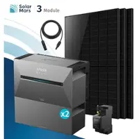 SolarMars Anker SOLIX Solarbank 3 E2700 Pro Balkonkraftwerk Speicher mit 500Wp Solarmodul und MC4 Solarkabel Set - 1500Wp ‚Äì 3 Module / 2x BP2700 / Ohne HAL