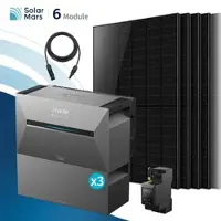 SolarMars Balkonkraftwerk 3000 Watt mit Speicher Anker SOLIX Solarbank 3 E2700 Pro mit 6x500Wp Solarmodule und MC4 Solarkabel Set - 3000Wp ‚Äì 6 Module / 3x BP2700 / Ohne HAL