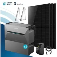 SolarMars Anker SOLIX Solarbank 3 E2700 Pro Balkonkraftwerk Speicher mit 500Wp Solarmodul und MC4 Solarkabel Set - 1500Wp ‚Äì 3 Module / 2x BP2700 / Balkon