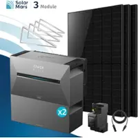 SolarMars Anker SOLIX Solarbank 3 E2700 Pro Balkonkraftwerk Speicher mit 500Wp Solarmodul und MC4 Solarkabel Set - 1500Wp ‚Äì 3 Module / 2x BP2700 / Flachdach/Garten/Wand