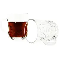 Almina Neva 6er Gläser-Set für Tee, Kaffee 230 ml Transparent mit Muster