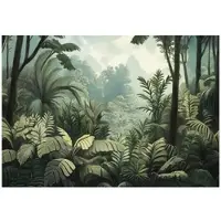 WALLARENA FOTOTAPETE Dschungel Wald Grün Tapete Wohnzimmer Schlafzimmer 350x250