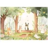 WALLARENA FOTOTAPETE Kinderzimmer Wald Tiere 400x280