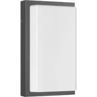 LCD LED Wandleuchte A-310571, Graphit, 13W, 910lm, 3000K, Aluguss, Opalglas, IP44, 290x170x90mm