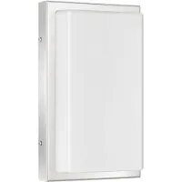 LCD LED Wandleuchte A-269411, Edelstahl, 13W, 910lm, 3000K, Aluguss, Opalglas, IP44, 290x170x90mm