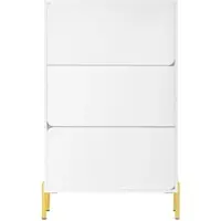STILVORA Schuhschrank MDF Weiß 73x24x120 cm, 3 Türen, platzsparend