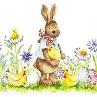Home Fashion , Cutest Bunny Ever, Lunch-Servietten aufgefaltetes Maß 33 cm x 33 cm, im Viertelfalz, 20 Stück pro Pack, 12 Pack pro Karton