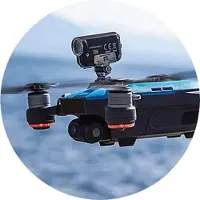 Roboterwerk M.O.N.A. Spark: LED Beleuchtung für DJI Spark - 380 Lumen, neigbar Scheinwerfer Drohnen Schwarz/Silber