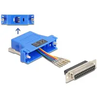 DeLOCK Assembly Kit - Serieller Adapter - DB-25 (W) schraubbar zu RJ-12 (6-polig) (W) - einzeln zuweisbare serielle Schnittstelle - Blau